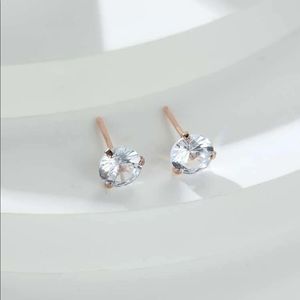 New 18K Rose Gold Vermeil Sterling Silver 925 Stud Earrings set